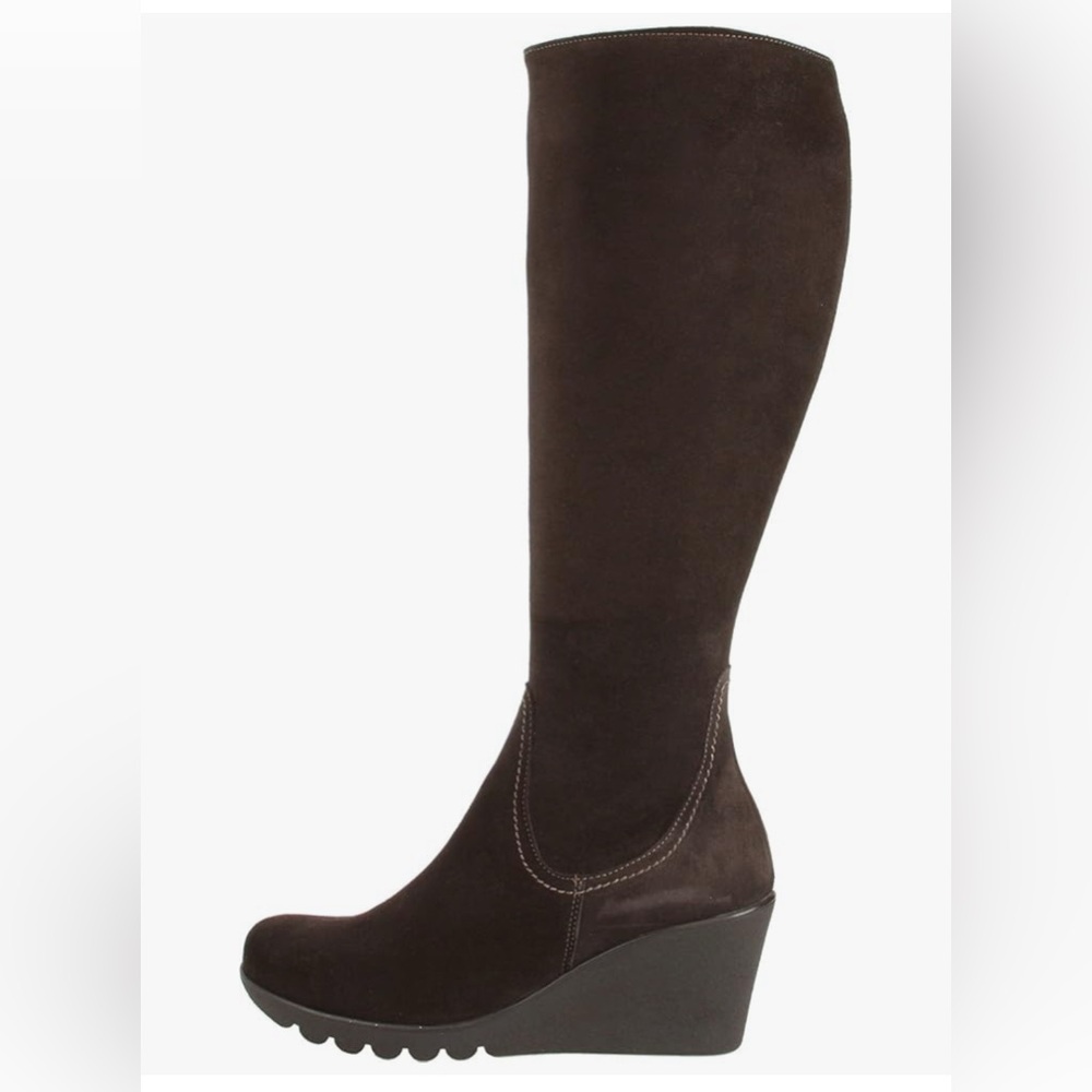 La CANADIENNE Chocolate Brown Wedge Boots - Picture 5 of 9